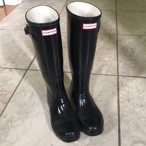 Hunter Original High Gloss Tall Boot in Black